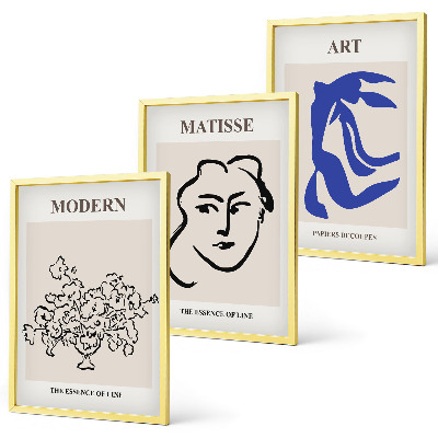 Lot de 3 tableaux pour salon Affiches minimalistes abstraites