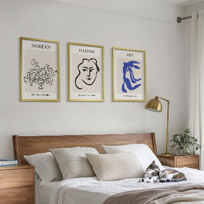 Lot de 3 tableaux pour salon Affiches minimalistes abstraites