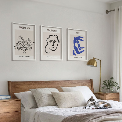 Lot de 3 tableaux pour salon Affiches minimalistes abstraites