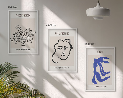 Lot de 3 tableaux pour salon Affiches minimalistes abstraites