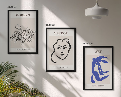 Lot de 3 tableaux pour salon Affiches minimalistes abstraites