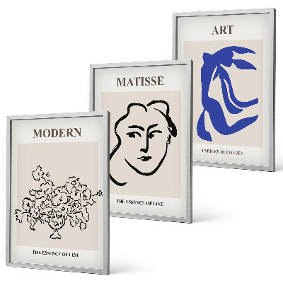 Lot de 3 tableaux pour salon Affiches minimalistes abstraites