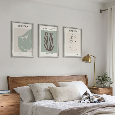 Lot de 3 tableaux pour salon Les peintures abstraites élégantes de Matisse