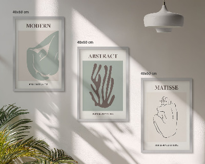 Lot de 3 tableaux pour salon Les peintures abstraites élégantes de Matisse