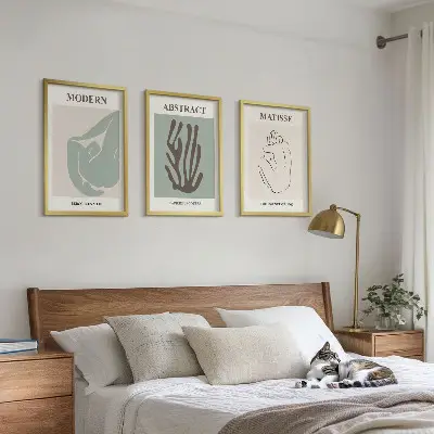 Lot de 3 tableaux abstraits style Matisse élégantes décorations murales pour salon