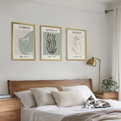 Lot de 3 tableaux pour salon Les peintures abstraites élégantes de Matisse