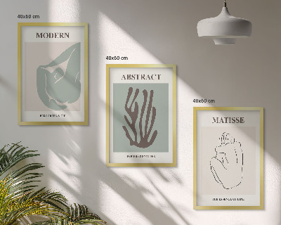 Lot de 3 tableaux pour salon Les peintures abstraites élégantes de Matisse