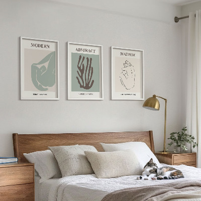 Lot de 3 tableaux pour salon Les peintures abstraites élégantes de Matisse