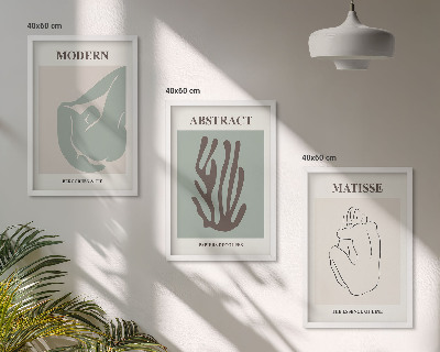 Lot de 3 tableaux pour salon Les peintures abstraites élégantes de Matisse