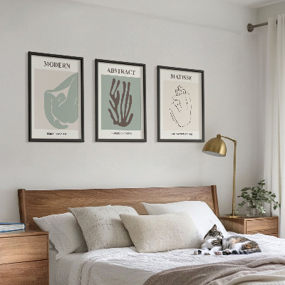 Lot de 3 tableaux pour salon Les peintures abstraites élégantes de Matisse