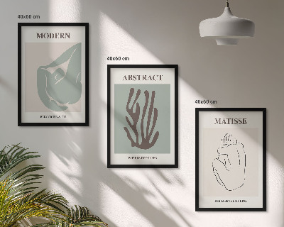Lot de 3 tableaux pour salon Les peintures abstraites élégantes de Matisse
