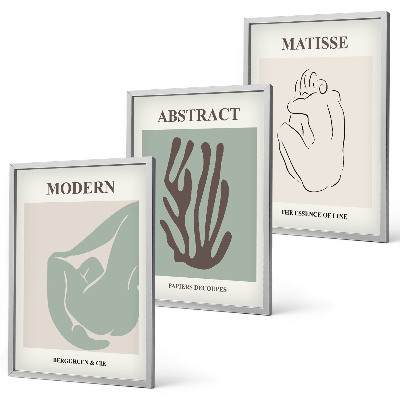 Lot de 3 tableaux pour salon Les peintures abstraites élégantes de Matisse