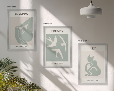 Lot de 3 tableaux pour salon Figures abstraites de Matisse