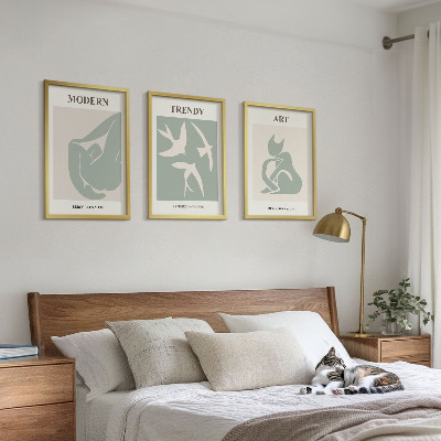 Lot de 3 tableaux pour salon Figures abstraites de Matisse