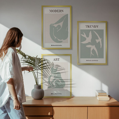 Lot de 3 tableaux pour salon Figures abstraites de Matisse