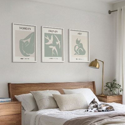 Lot de 3 tableaux pour salon Figures abstraites de Matisse