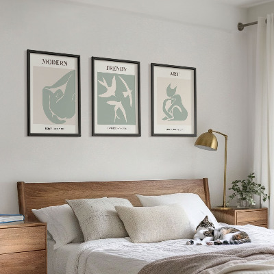 Lot de 3 tableaux pour salon Figures abstraites de Matisse