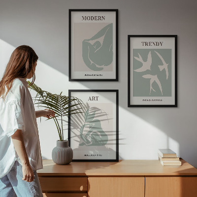 Lot de 3 tableaux pour salon Figures abstraites de Matisse