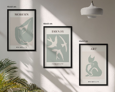 Lot de 3 tableaux pour salon Figures abstraites de Matisse