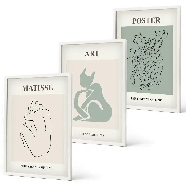 Cadre photo mural affiches Matisse vert et beige