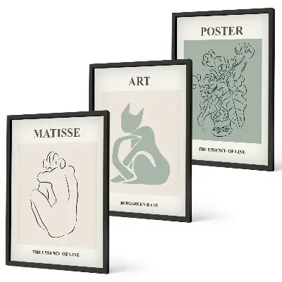 Cadre photo mural affiches Matisse vert et beige