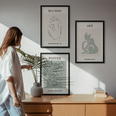 Cadre photo mural Affiches Matisse Vert Beige