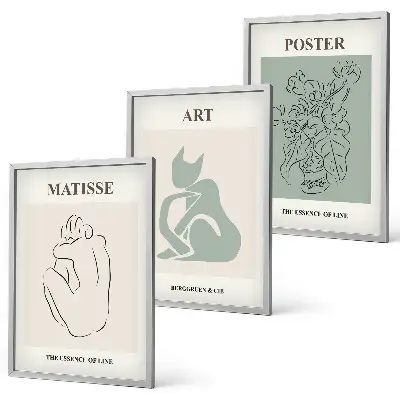 Cadre photo mural affiches Matisse vert et beige