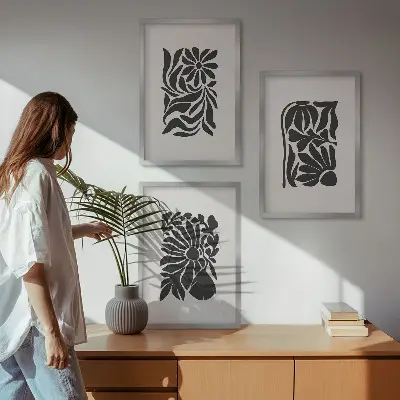 Cadre photo mural à motifs végétaux abstraits