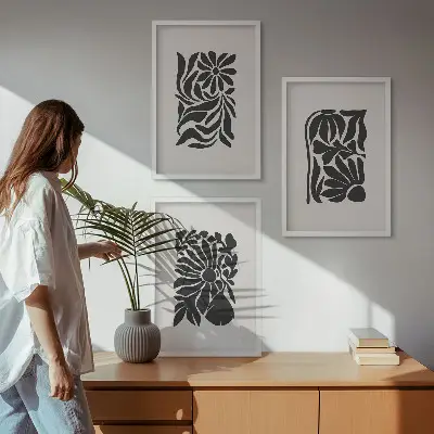 Cadre photo mural à motifs végétaux abstraits