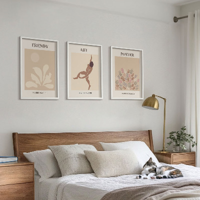Lot de 3 tableaux pour salon Les formes abstraites de Matisse