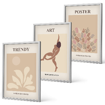 Lot de 3 tableaux pour salon Les formes abstraites de Matisse