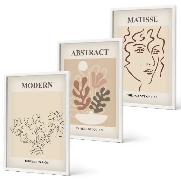 Cadre photo mural modèle lignes de plantes modernes