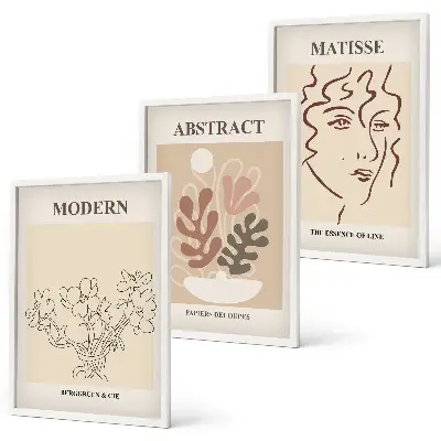 Cadre photo mural modèle lignes de plantes modernes
