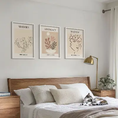 Cadre photo mural modèle lignes de plantes modernes
