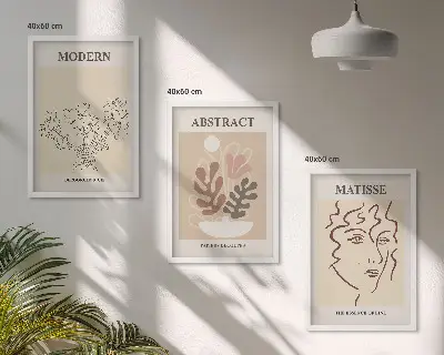 Cadre photo mural modèle lignes de plantes modernes