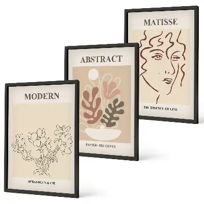 Cadre photo mural modèle lignes de plantes modernes