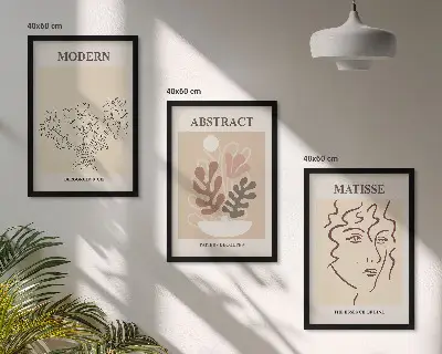 Cadre photo mural modèle lignes de plantes modernes