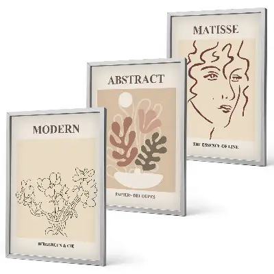 Cadre photo mural modèle lignes de plantes modernes