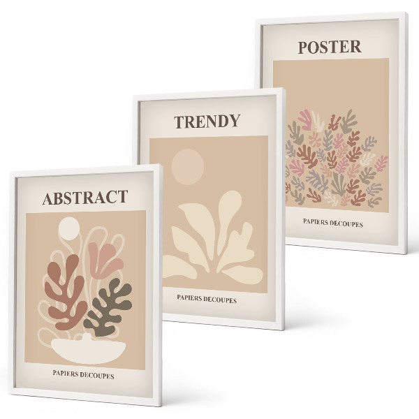 Cadre photo mural Motifs végétaux beige marron