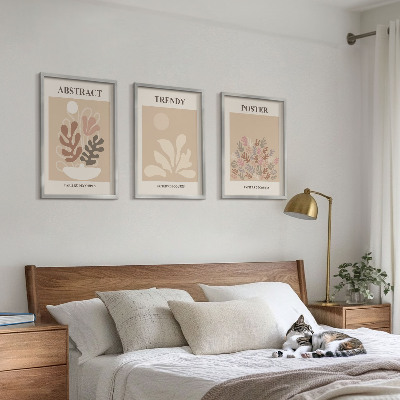 Cadre photo mural Motifs végétaux beige marron
