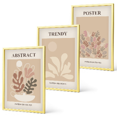 Cadre photo mural Motifs végétaux beige marron