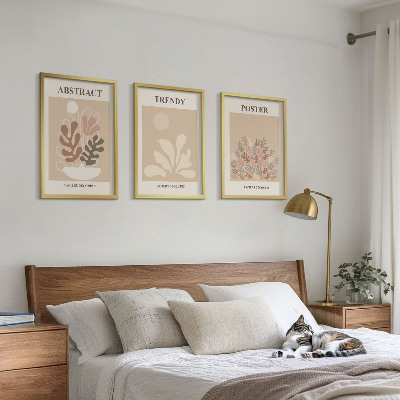 Cadre photo mural Motifs végétaux beige marron