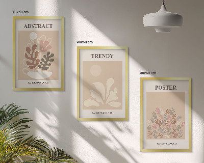 Cadre photo mural Motifs végétaux beige marron
