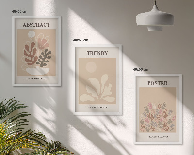 Cadre photo mural Motifs végétaux beige marron