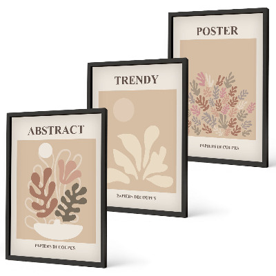Cadre photo mural Motifs végétaux beige marron