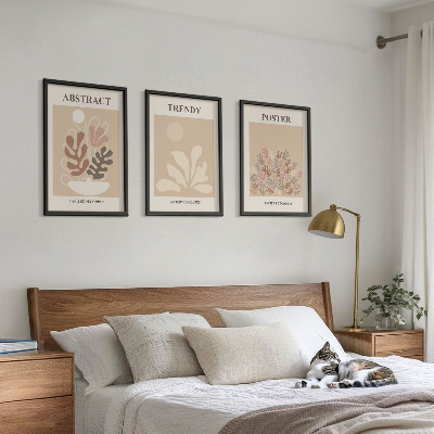 Cadre photo mural Motifs végétaux beige marron