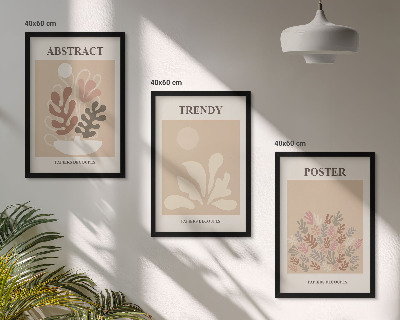 Cadre photo mural Motifs végétaux beige marron