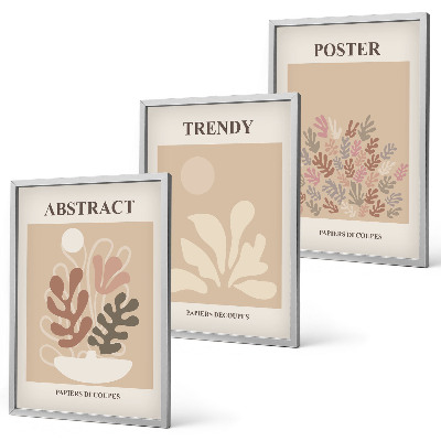 Cadre photo mural Motifs végétaux beige marron