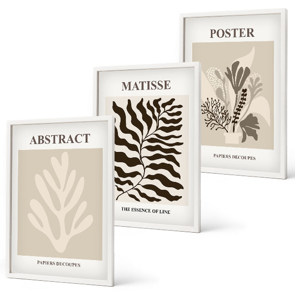 Cadre photo mural Motifs végétaux beige-brun