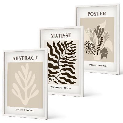 Cadre photo mural Motifs végétaux beige-brun